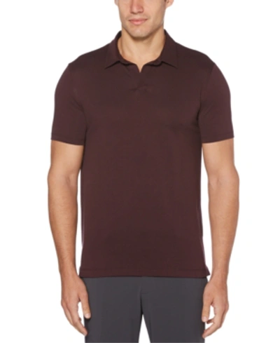 Perry Ellis Men's Big & Tall Stretch Open-collar Polo Shirt In Port