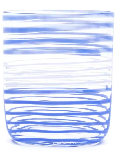 Carlo Moretti Bora Striped Glass In Blue