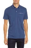 Ted Baker Tortila Slim Fit Tipped Pocket Polo In Mid-blue
