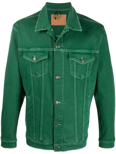 Jeanerica Contrasting Stitch Denim Jacket In Green