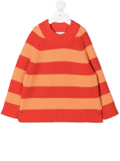 Tiny Cottons Kids' Stripe Knit Jumper In Red