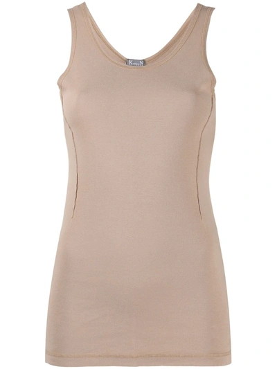 Kristensen Du Nord Racer-back Fitted Waistcoat In Neutrals