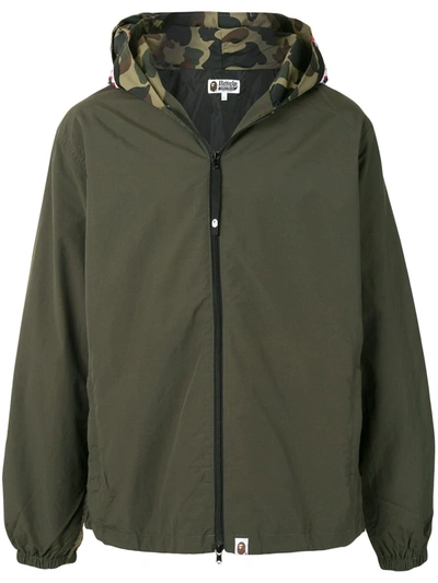 A Bathing Ape Shark Hooded Jacket In Green