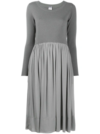 Kristensen Du Nord Gathered-skirt Midi Dress In Grey