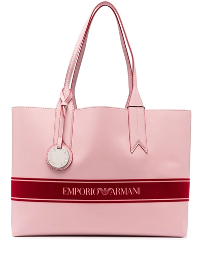 Emporio Armani Logo-print Tote Bag In Pink