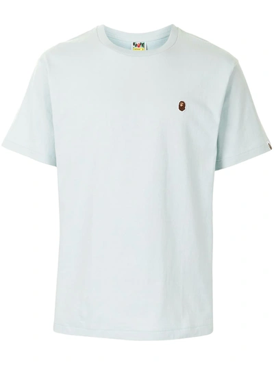 A Bathing Ape Embroidered Ape Face Cotton T-shirt In Blue