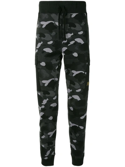 A Bathing Ape Camouflage-print Cargo Track Pants In Grey