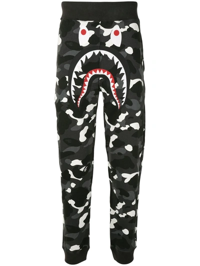 A Bathing Ape City Camo Shark Track Trousers In Grey