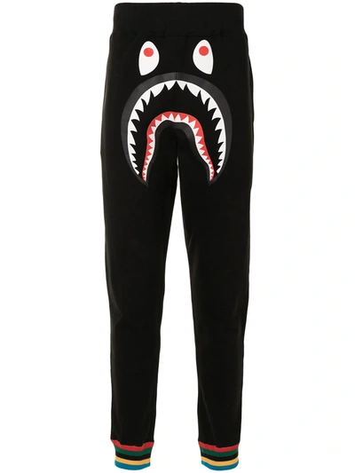 A Bathing Ape Shark Teeth-print Track Pants In Black