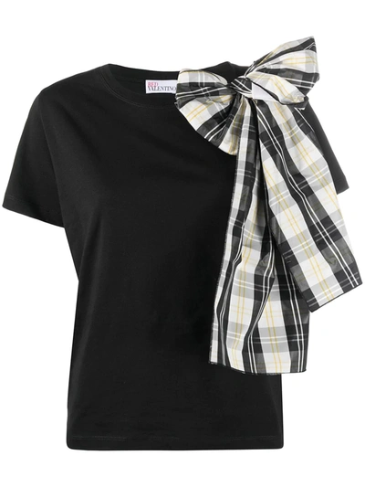 Red Valentino Bow-detail T-shirt In Black