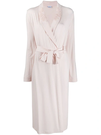 La Perla Fitted Long-sleeved Robe In Pink