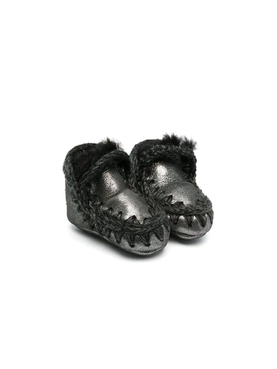 Mou Babies' Contrast-stitch Ankle Boots In Black