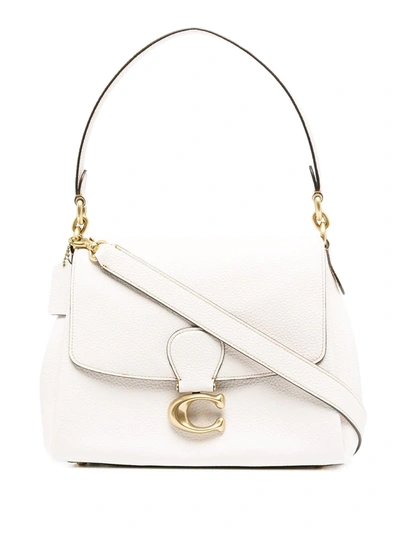 Coach Logo-plaque Leather Tote Bag In Neutrals