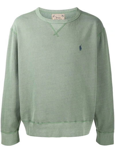 Polo Ralph Lauren Logo-embroidered Sweatshirt In Green