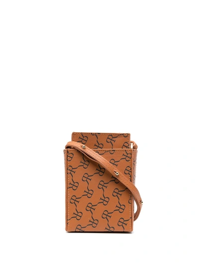 Rokh Monogram Logo Print Mini Bag In Brown