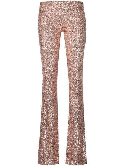 Alchemy Sequin-embellished Flared Trousers In Pink