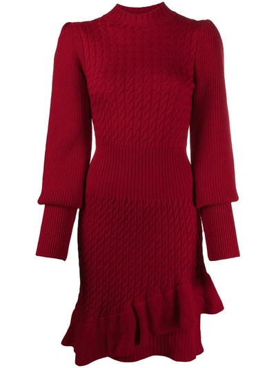 Temperley London Josephine Knit Dress In Red