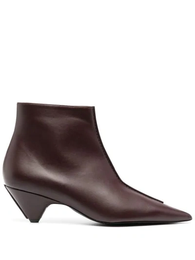 Stella Mccartney Ariane Cone-heel Ankle Boots In Red