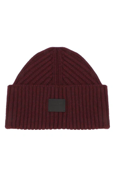Allsaints Travelling Ribbed Beanie In Burnt Sienna