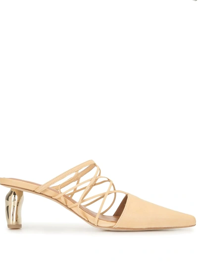 Rejina Pyo Strappy Pointed Toe Mules In Neutrals