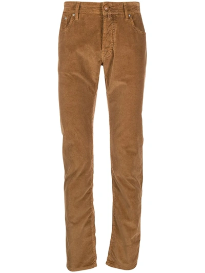 Jacob Cohen Corduroy Straight-leg Trousers In Brown