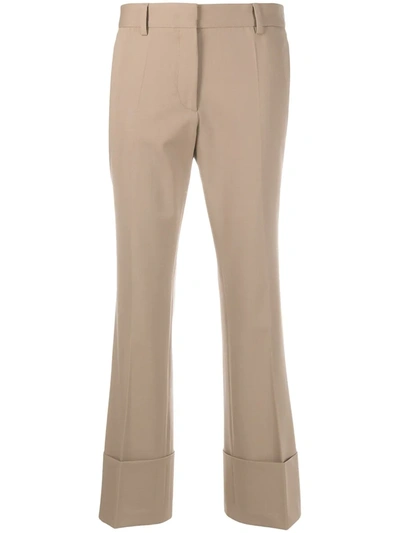 Alberto Biani Mid-rise Flared Trousers In Brown