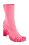 Balenciaga X Vibram High Toe Sock Bootie In Fluo Pink