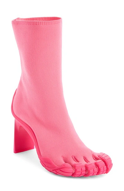 Balenciaga X Vibram High Toe Sock Bootie In Fluo Pink