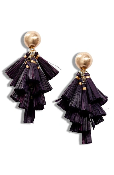 Akola Harper Tassel Drop Earrings In Purple