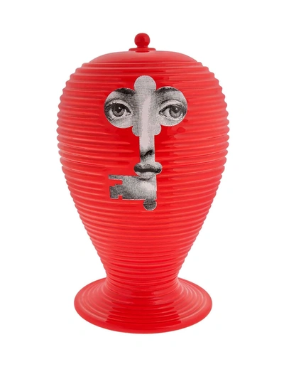 Fornasetti China Vase In Red