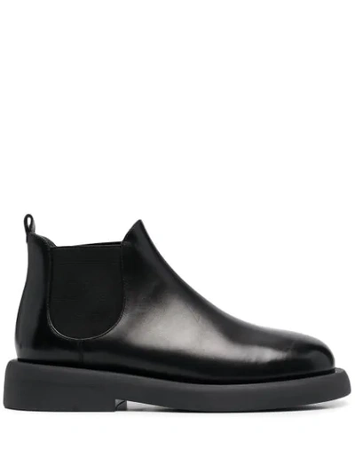 Marsèll Elasticated Panel Platform Sole Ankle Boots In Black