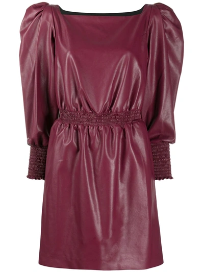 Philosophy Di Lorenzo Serafini Eco-leather Mini Dress In Raspberry