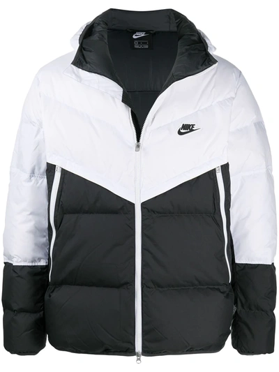 Nike Windrunner Colour-block Down Jacket In White