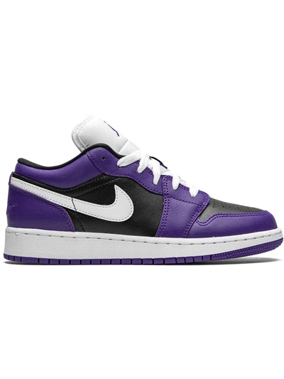 Jordan Kids' Air  1 Low "black/court Purple" Sneakers