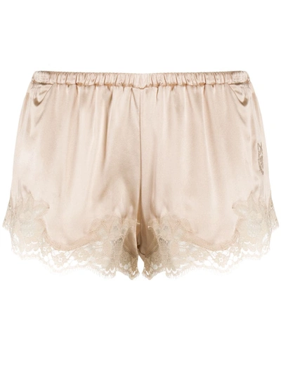 Dolce & Gabbana Lace-trim Nightwear Shorts In Neutrals