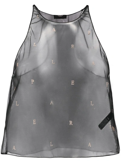 La Perla Black Embroidered Logo Tank Top