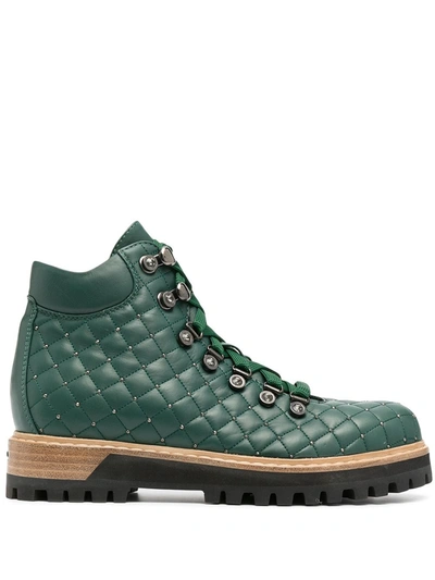Le Silla St Moritz Leather Trekking Boots In Green