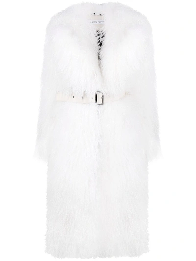 Saks Potts Oversize Shearling Coat In White