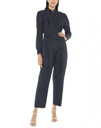 Stella Mccartney Woman Jumpsuit Midnight Blue Size 6-8 Polyamide, Cotton, Linen In Blue