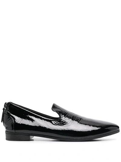 Marsèll Pointed Toe Rear Zip Loafers In Black