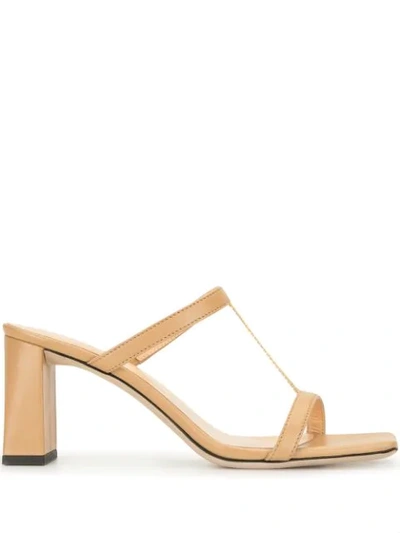 By Far Tanya Leather Sandals In Neutrals
