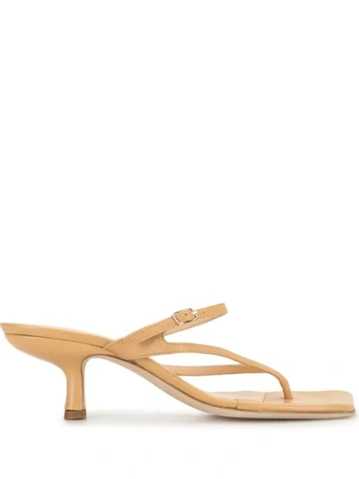 By Far Desiree Square-toe Sandals In Yellow