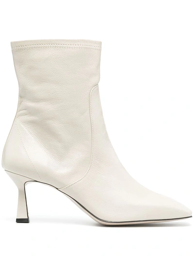 Low Classic Leather Ankle Boots In White