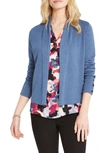 Nic + Zoe Book Club Open Cardigan In Blue Wash