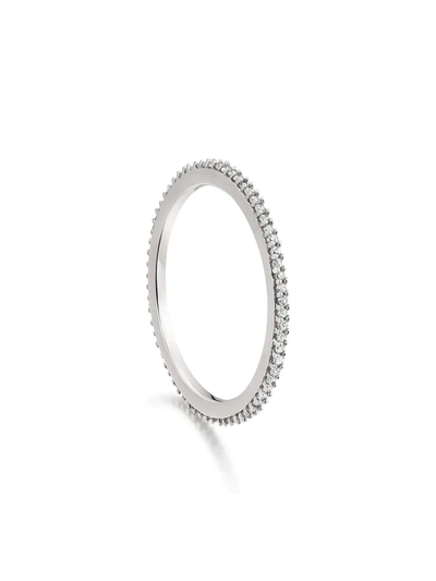 Monica Vinader Silver Skinny Diamond Eternity Ring