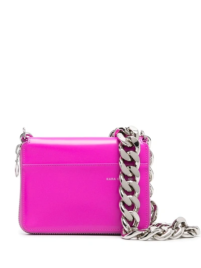 Kara Chunky Chain Crossbody Bag In Pink