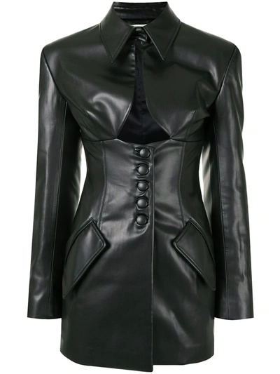 Aleksandre Akhalkatsishvili Cut-out Leather Jacket In Black