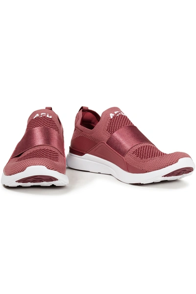 Apl Athletic Propulsion Labs Slip-on Tech Loom Bliss Trainers Burgundy Athletic Propulsion Labs In Antique Rose