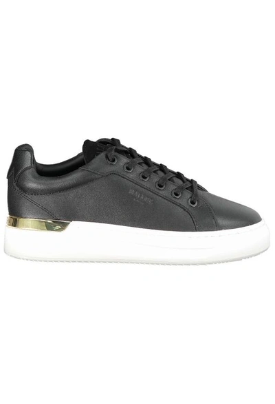 Mallet Womens Black Grftr Leather Low-top Trainers