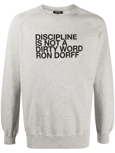 Ron Dorff Logo Print Cotton Jersey Sweatshirt In Grey